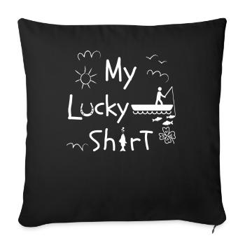 Angler Kayak Fishing Boat Fun Fly Fishing - Sofa pillowcase 17,3'' x 17,3'' (45 x 45 cm) - black - Front