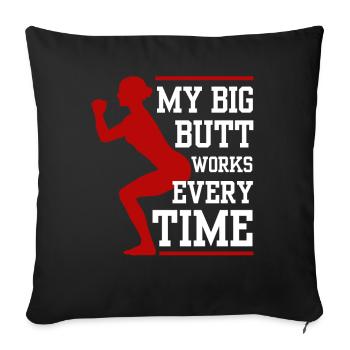Fitness Leg Day Squat Butt Workout - Housse de coussin décorative 45 x 45 cm - noir - Devant