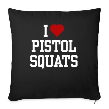 J’adore les squats au pistolet - Housse de coussin décorative 45 x 45 cm - noir - Devant