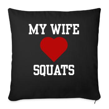 Ma femme aime les squats - Housse de coussin décorative 45 x 45 cm - noir - Devant