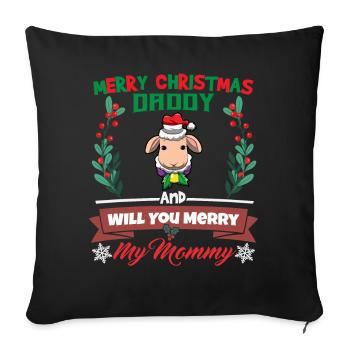 Joyeux papa de Noël et voulez-vous joyeux ma maman - Housse de coussin décorative 45 x 45 cm - noir - Devant