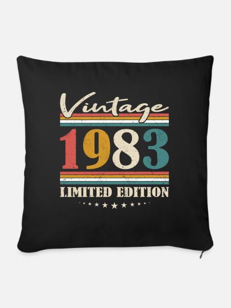 40. Geburtstag Jahrgang 1983 Limited Edition - Sofakissenbezug 45 x 45 cm - Schwarz