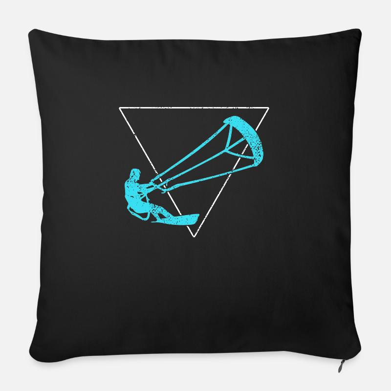 kite surfen - Sofakissenbezug 45 x 45 cm - Schwarz