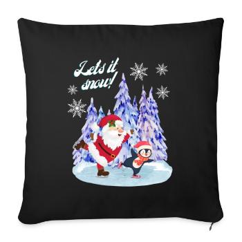 WINTER SKATING TIME - Sofa pillowcase 17,3'' x 17,3'' (45 x 45 cm) - black - Front