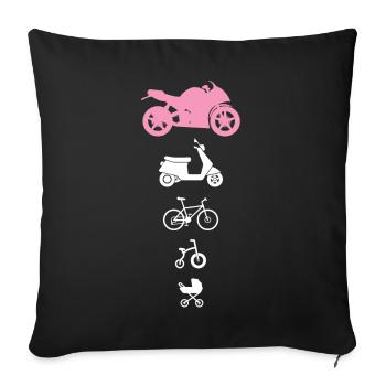 Motorbike Motorcycle Enduro Motocross Biker Girl - Sofa pillowcase 17,3'' x 17,3'' (45 x 45 cm) - black - Front