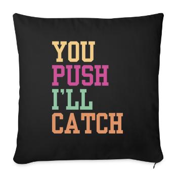 Vous appuyez sur J’attrape profession sage-femme sages-femmes - Housse de coussin décorative 45 x 45 cm - noir - Devant