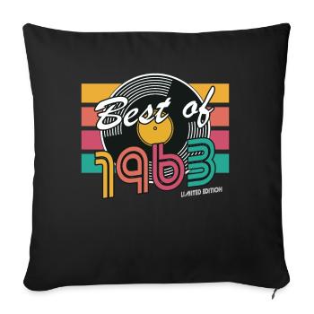 60. Geburtstag Jahrgang 1963 Best of 1963 - Sofakissenbezug 45 x 45 cm - Schwarz - Vorne