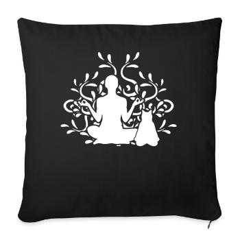 Yoga Meditation Cats Cat - Sofa pillowcase 17,3'' x 17,3'' (45 x 45 cm) - black - Front