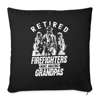 Les pompiers à la retraite sont le grand-père de l’arrière-grand-père - Housse de coussin décorative 45 x 45 cm - noir - Devant