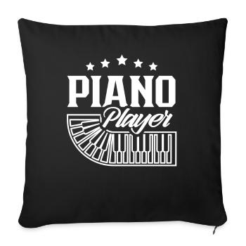 Pianiste Piano Musicien de piano - Housse de coussin décorative 45 x 45 cm - noir - Devant