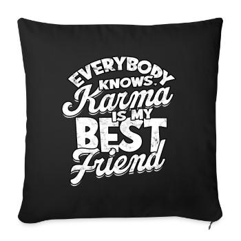 Karma Meditation Fate Gift Idea Gift S - Sofa pillowcase 17,3'' x 17,3'' (45 x 45 cm) - black - Front