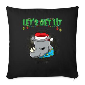 Let's Get Lit Advent Season Christmas Party X-Mas - Sofa pillowcase 17,3'' x 17,3'' (45 x 45 cm) - black - Front