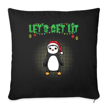 Let's Get Lit Advent Season Christmas Party X-Mas - Sofa pillowcase 17,3'' x 17,3'' (45 x 45 cm) - black - Front