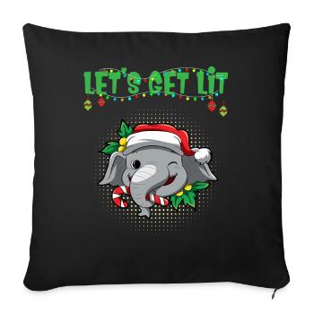 Let's Get Lit Advent Season Christmas Party X-Mas - Sofa pillowcase 17,3'' x 17,3'' (45 x 45 cm) - black - Front