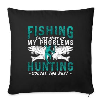 Bowfishing Fishing Solves Most Of Arrow Bowfisher - Sofa pillowcase 17,3'' x 17,3'' (45 x 45 cm) - black - Front