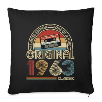 60th birthday born 1963 Original 1963 Classic - Sofa pillowcase 17,3'' x 17,3'' (45 x 45 cm) - black - Front