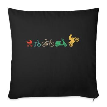 Motorbike Motorcycle Enduro Motocross Biker Girl - Sofa pillowcase 17,3'' x 17,3'' (45 x 45 cm) - black - Front