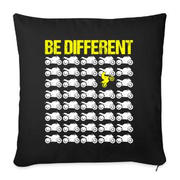 Motorbike Motorcycle Enduro Motocross Biker Girl - Sofa pillowcase 17,3'' x 17,3'' (45 x 45 cm) - black - Front
