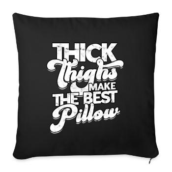 thick thick thighs thick thighs thighs - Sofa pillowcase 17,3'' x 17,3'' (45 x 45 cm) - black - Front