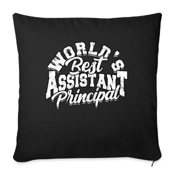 Cadeau du chef d’établissement adjoint du chef d’établissement - Housse de coussin décorative 45 x 45 cm - noir - Devant