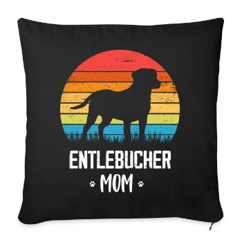 Entlebucher Sennenhund Mama Retro Vintage - Sofakissenbezug 45 x 45 cm - Schwarz - Vorne