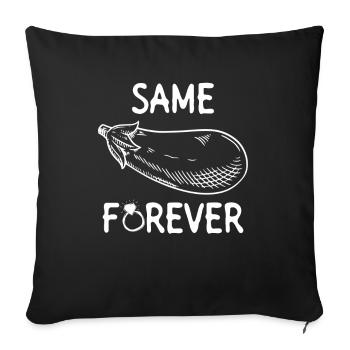 Dieselbe Aubergine für immer - Braut JGA - Sofakissenbezug 45 x 45 cm - Schwarz - Vorne