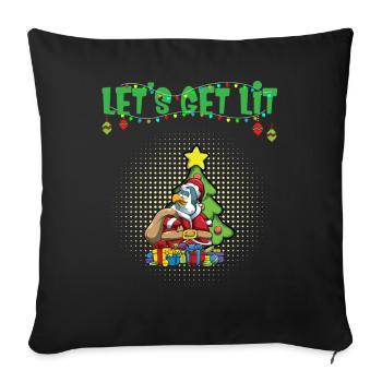 Let's Get Lit Advent Season Christmas Party X-Mas - Sofa pillowcase 17,3'' x 17,3'' (45 x 45 cm) - black - Front