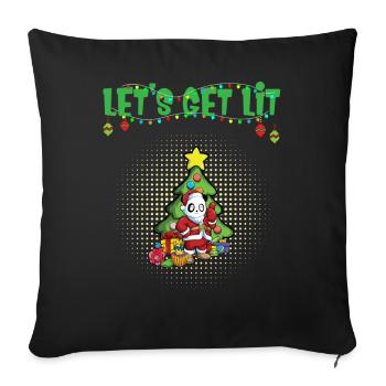 Let's Get Lit Advent Season Christmas Party X-Mas - Sofa pillowcase 17,3'' x 17,3'' (45 x 45 cm) - black - Front