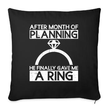 Mariage JGA de la mariée - Housse de coussin décorative 45 x 45 cm - noir - Devant