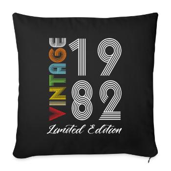 Vintage 1982 Vintage Geburtstag Retro Vintage - Sofakissenbezug 45 x 45 cm - Schwarz - Vorne