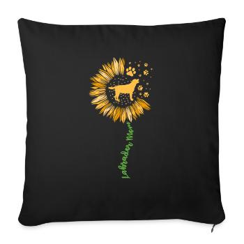Labrador Mother Dog Dogs Mistress Gift - Sofa pillowcase 17,3'' x 17,3'' (45 x 45 cm) - black - Front