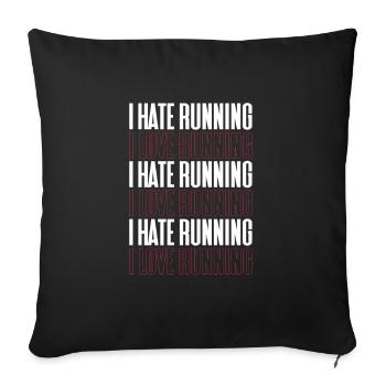Run - Sofa pillowcase 17,3'' x 17,3'' (45 x 45 cm) - black - Front