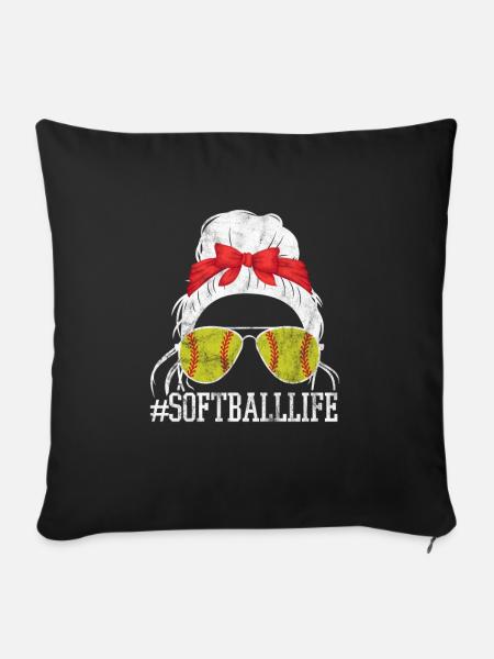 Softball - Sofakissenbezug 45 x 45 cm - Schwarz