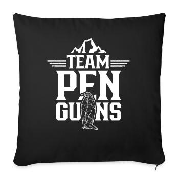 Team Pinguine Liebhaber Tier Süß Pinguin - Sofakissenbezug 45 x 45 cm - Schwarz - Vorne
