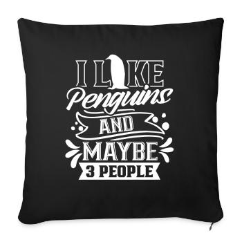 I like penguins and maybe 3 people animal - Sofa pillowcase 17,3'' x 17,3'' (45 x 45 cm) - black - Front