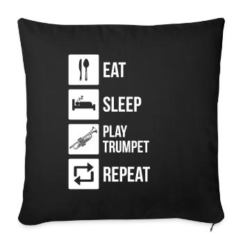 Trumpet Trumpet Player Trumpeter - Sofa pillowcase 17,3'' x 17,3'' (45 x 45 cm) - black - Front