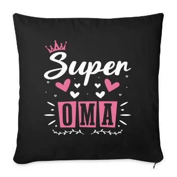 Super Nonna, petite-fille nièce pour la meilleure grand-mère - Housse de coussin décorative 45 x 45 cm - noir - Devant
