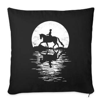 Tenue de cavalier pour les filles qui aiment les chevaux - Housse de coussin décorative 45 x 45 cm - noir - Devant
