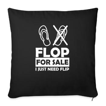 Funny Flop For Sale Flip ist für Beinamputierte - Sofakissenbezug 45 x 45 cm - Schwarz - Vorne