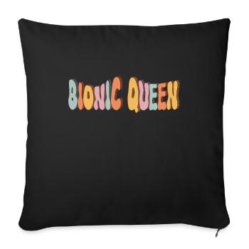 Empowering Bionic Queen Amputierte Beinprothese - Sofakissenbezug 45 x 45 cm - Schwarz - Vorne