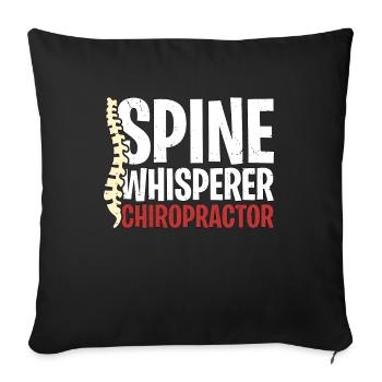 Chiropractic Spine Whisperer Massage Chiropractor - Sofa pillowcase 17,3'' x 17,3'' (45 x 45 cm) - black - Front