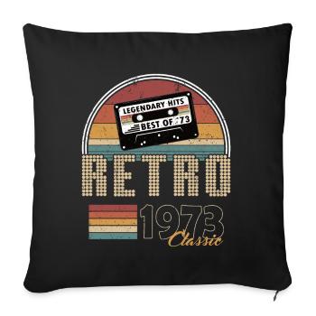 50. Geburtstag Jahrgang 1973 Best of 1973 - Sofakissenbezug 45 x 45 cm - Schwarz - Vorne