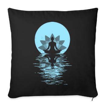 Yoga Yogini Santé Méditation Tenues Filles - Housse de coussin décorative 45 x 45 cm - noir - Devant