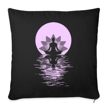 Yoga Yogini Santé Méditation Tenues Filles - Housse de coussin décorative 45 x 45 cm - noir - Devant