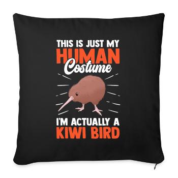 Kiwi oiseau juste un costume Kiwi de Nouvelle-Zélande - Housse de coussin décorative 45 x 45 cm - noir - Devant