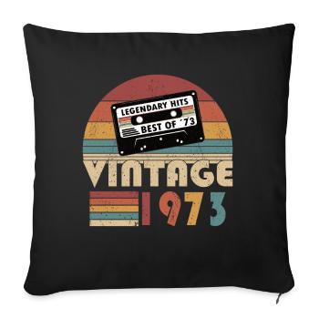50. Geburtstag Jahrgang 1973 Best of 1973 - Sofakissenbezug 45 x 45 cm - Schwarz - Vorne
