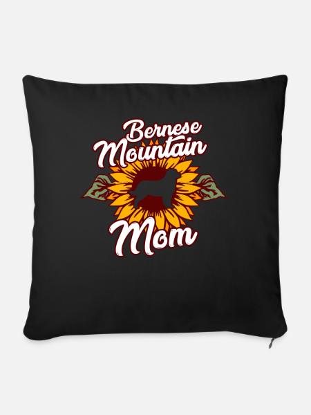 Berner Sennenhund Hundeliebe Mutter - Sofakissenbezug 45 x 45 cm - Schwarz