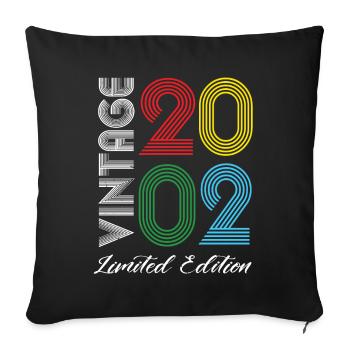 Vintage 2002 Vintage Geburtstag Retro Vintage - Sofakissenbezug 45 x 45 cm - Schwarz - Vorne