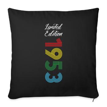 Édition limitée 1953 - Housse de coussin décorative 45 x 45 cm - noir - Devant