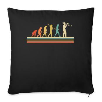 Trombone Joueur de trombone Tromboniste - Housse de coussin décorative 45 x 45 cm - noir - Devant